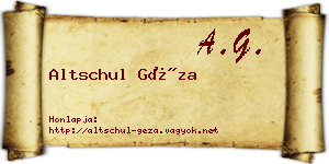 Altschul Géza névjegykártya